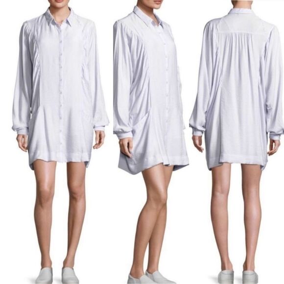Free People Womens Fade Away Shirt Dress in Purple Ice - Picture 2 of 12